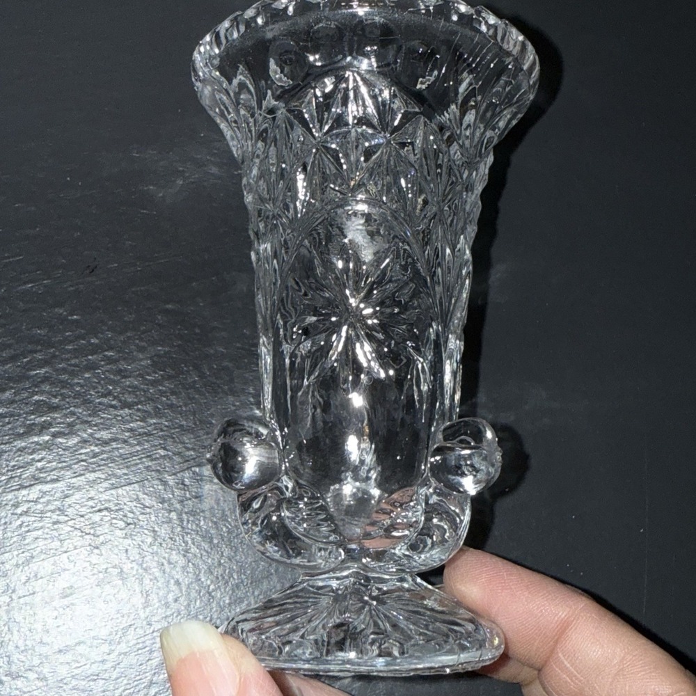 Vtg ~4" Vase Hofbauer Lead Crystal The Byrdes Collection Birds‎ Made in Germany - Picture 4 of 7